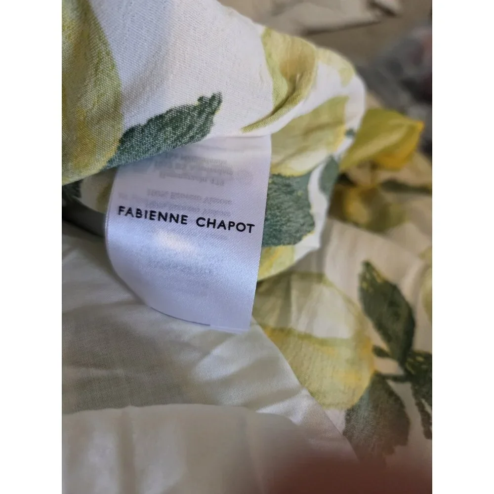 Fabienne Chapot Lime Print Tulip Hem Maxi Skirt Pull On Green White 8 US (38 EU)